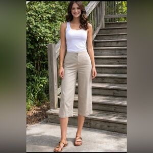 East5th %55 linen 45% Rayon capri pants women 10p